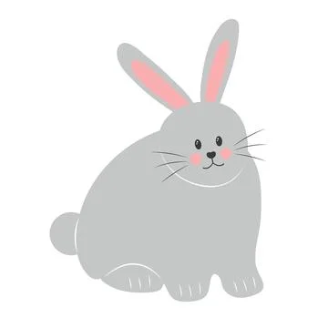 Cute little rabbit. Easter bunny. Vector illustration isolated Stockillustratie