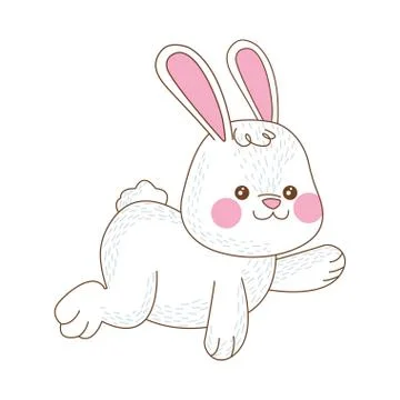 Cute little rabbit easter character Illustrazione stock