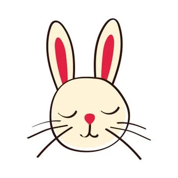 Cute little rabbit easter hand draw icon Stock Illustration