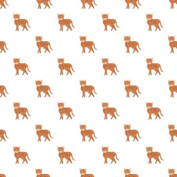 Cute little spotted cats flat illustration pattern Stock Illustration