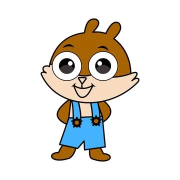 Cute little squirrel boy with summer clothes cartoon. Cute little squirrel Stock Illustration