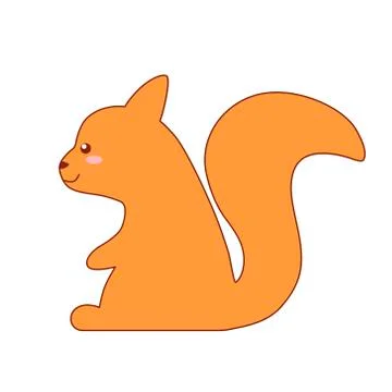 Cute little squirrel. Flat design for poster or t-shirt. Vector illustration 스톡 일러스트