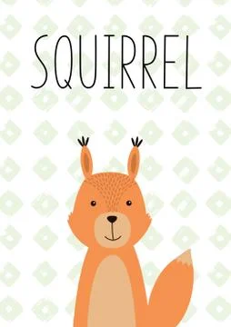 Cute little squirrel. Vector hand drawn illustration. Stock Illustration