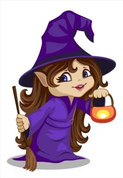 A cute little witch Stock Illustration