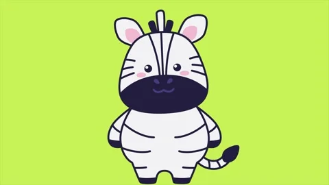 Cute little zebra. Abstract loop animation Stock Footage 293849650