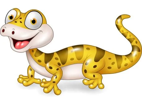 Cute lizard posing isolated on white background Stock Illustration