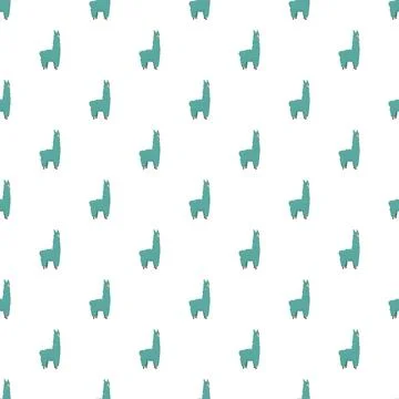 Cute llama animal seamless pattern design background Illustrazione stock