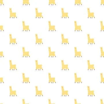 Cute llama cartoon seamless pattern on white background Illustrazione stock