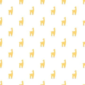 Cute llama repeated seamless pattern white background Illustrazione stock