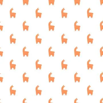 Cute llama seamless pattern design for textile background Illustrazione stock