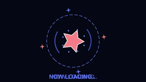 Cute loading. Animated star loading screen icon with progress indicators Stock Footage 342588999