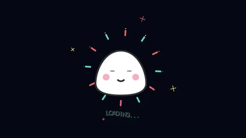 Cute loading. Cute smiling character loading animation on dark background Vídeo Stock 342588998