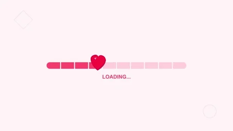 Cute loading. Heart progress bar animation on pink background Stock Footage 342589011