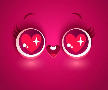 Cute love face. Stock Illustration