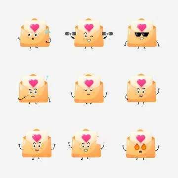 Cute love letter character vector illustration Stock Illustration