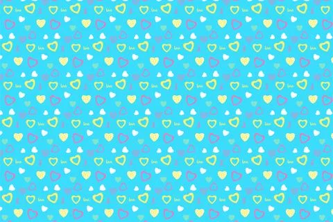 Cute love pattern decoration with minimal elements vector. Seamless pattern d Illustrazione stock