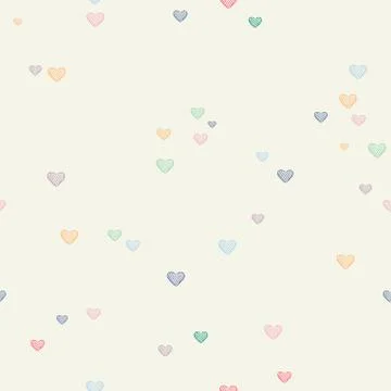 Cute love seamless pattern of heart doodles Stockillustratie