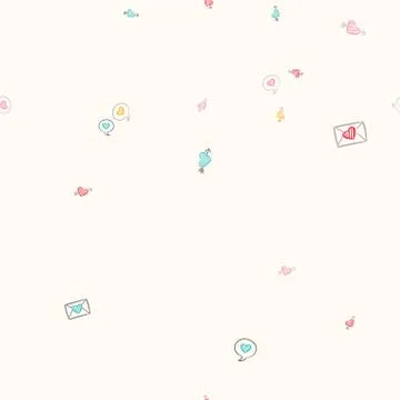 Cute love seamless pattern of heart doodles 스톡 일러스트