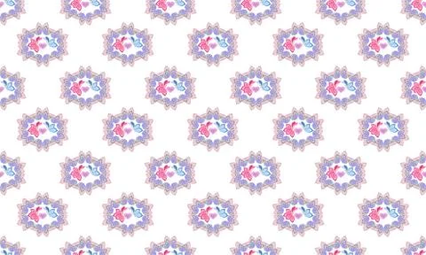 Cute lovers butterflies, vector pattern. Illustration