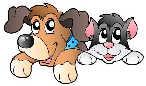 Cute lurking pets Stock-Illustration