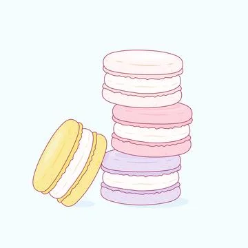 Cute macaron stack Stock Illustration
