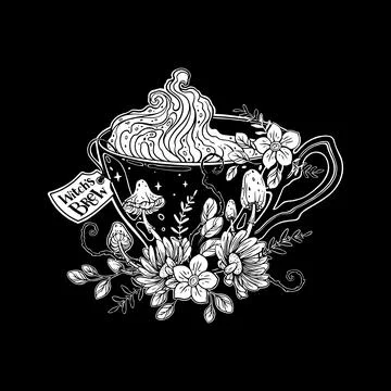 Cute magic cup with witch's brew Stock Illustration