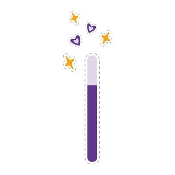 Cute magic wand with decorative elements of stars and hearts. Pointer Sticker Stockillustratie