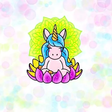 Cute magical unicorn. Stock Illustration