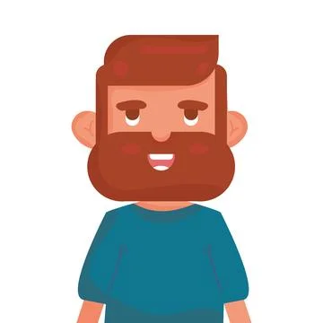 Cute male character with beard Vector Stock Illustration