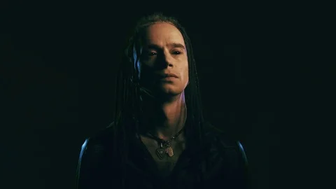 Cute male vampire with dreadlocks Vídeos de archivo 74632199
