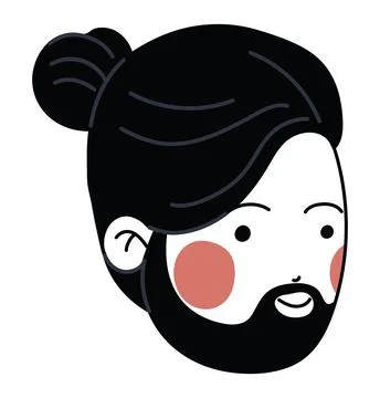 Cute man face design Stock Illustration