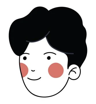 Cute man face Stock Illustration