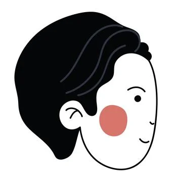 Cute man face Stock Illustration