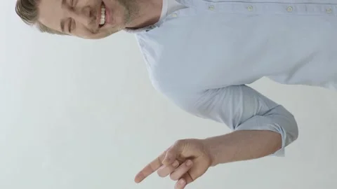 Cute man isolated on white background. Stock Footage 201030516