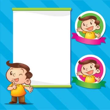 Cute man presenting Stock Illustration