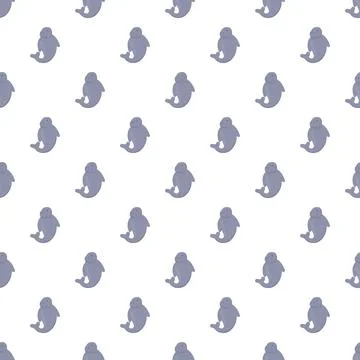 Cute manatees forming a repeating wallpaper design 스톡 일러스트