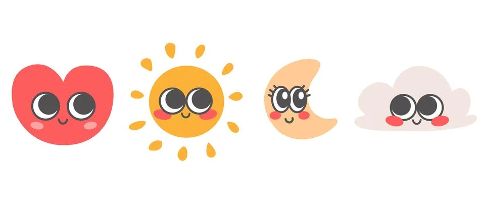 Cute Mascot Design Elements Vector Illustration イラスト素材