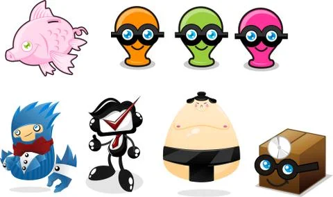 Cute Mascots Stock Illustration