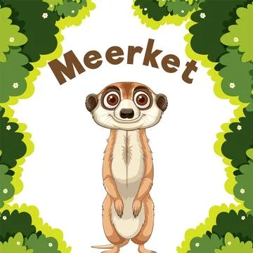 Cute Meerkat in the Forest Stock Illustration