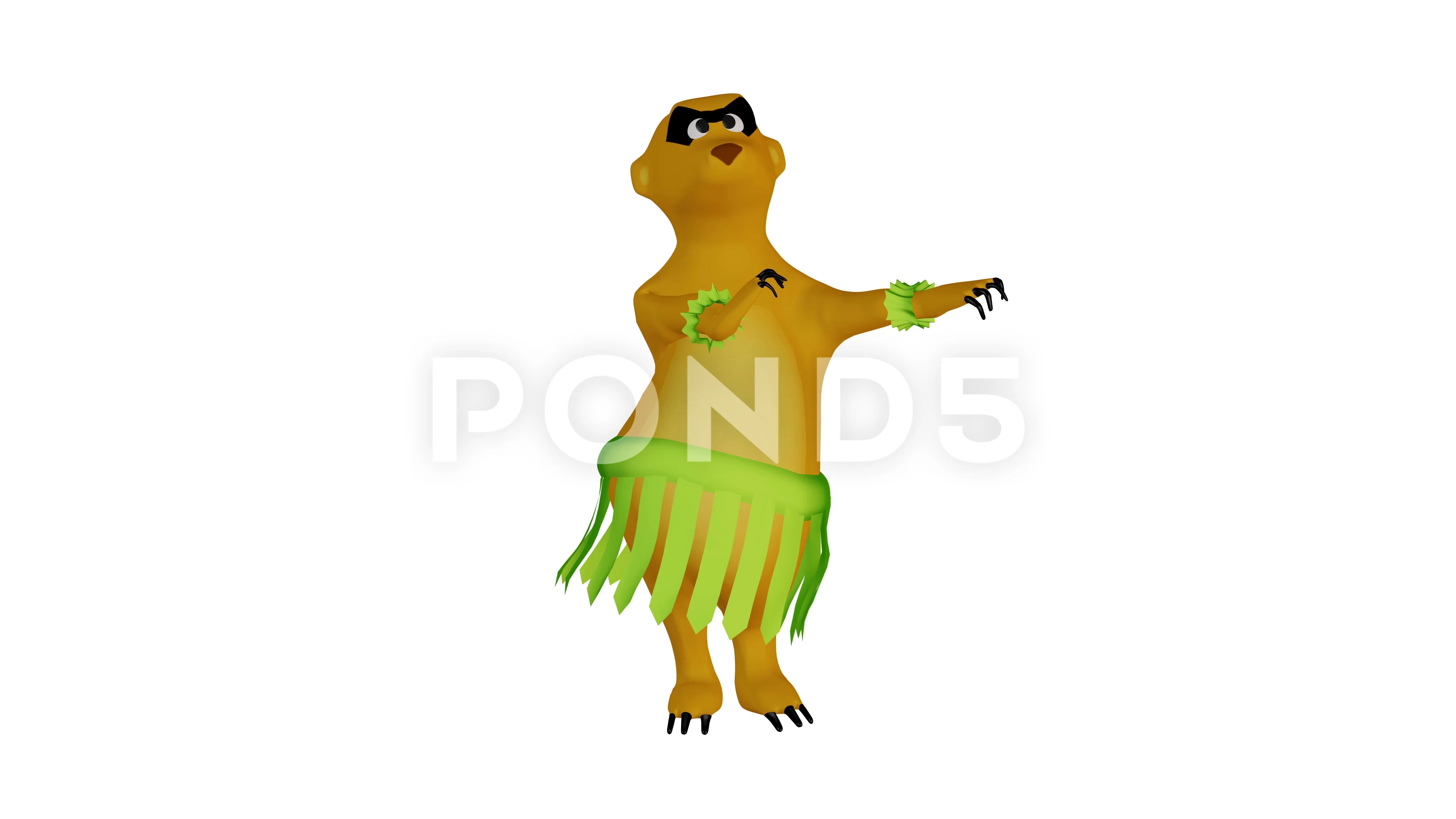 Cute Meerkat Hula Dances Looping 3d An Stock Video Pond5