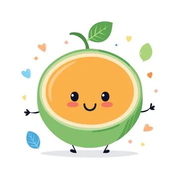 A cute Melon fruit illustration Illustrazione stock