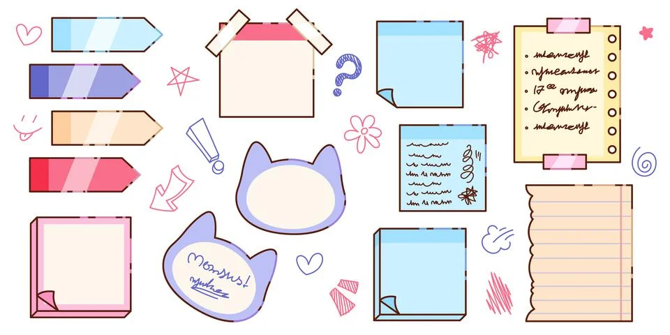 Cute memo note collection Illustration