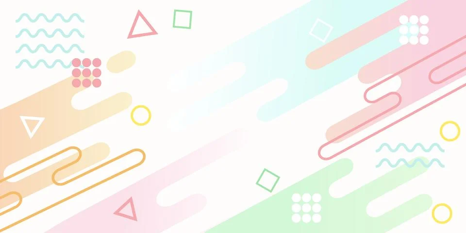 Cute Memphis pattern background, abstract shapes Stock Illustration