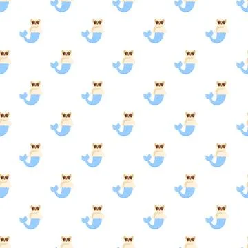 Cute mercat with sunglasses seamless pattern background Stock Illustration