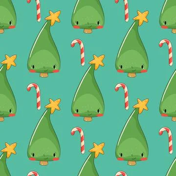 Cute merry christmas seamless pattern. Vector illustration. Stock Illustration