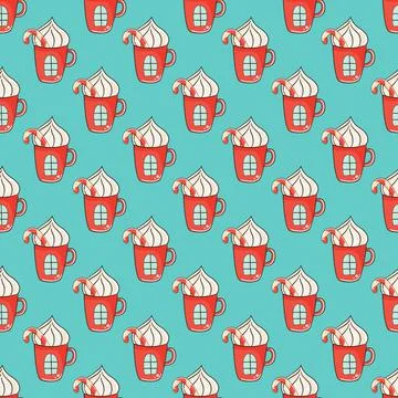 Cute merry christmas seamless pattern. Vector illustration. Stock Illustration