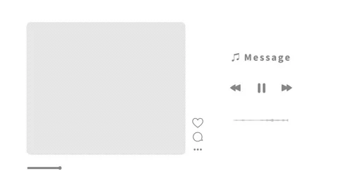 Cute message frame like a music playback screen (white, gray) Stock Footage 311032261