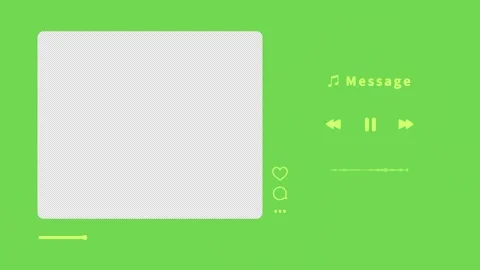 Cute message frame like a music playback screen (green) Stock Footage 311032273