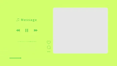 Cute message frame like a music playback screen (green) Stock Footage 311032287