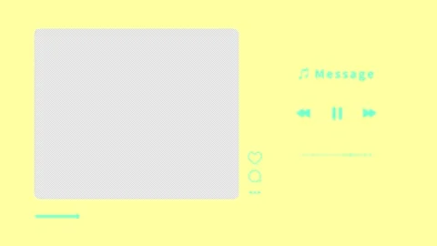 Cute message frame like a music playback screen (green, yellow) Stock Footage 311032288
